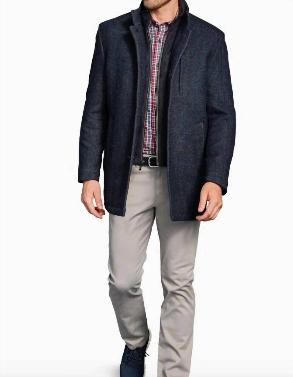NEW JOHNSTON & MURPHY men's upton car coat in navy